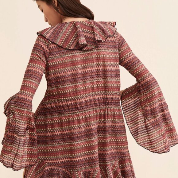 FREE PEOPLE PALMA RUFFLE TIE FRONT TUNIC NWT - Picture 3 of 10